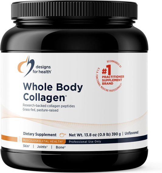 Whole Body Collagen Powder - Hydrolyzed Collagen Peptides Powder for Skin, Joint + Bone Health - Fortigel, Fortibone & Verisol Collagen for Women & Men, Unflavored (30 Servings)