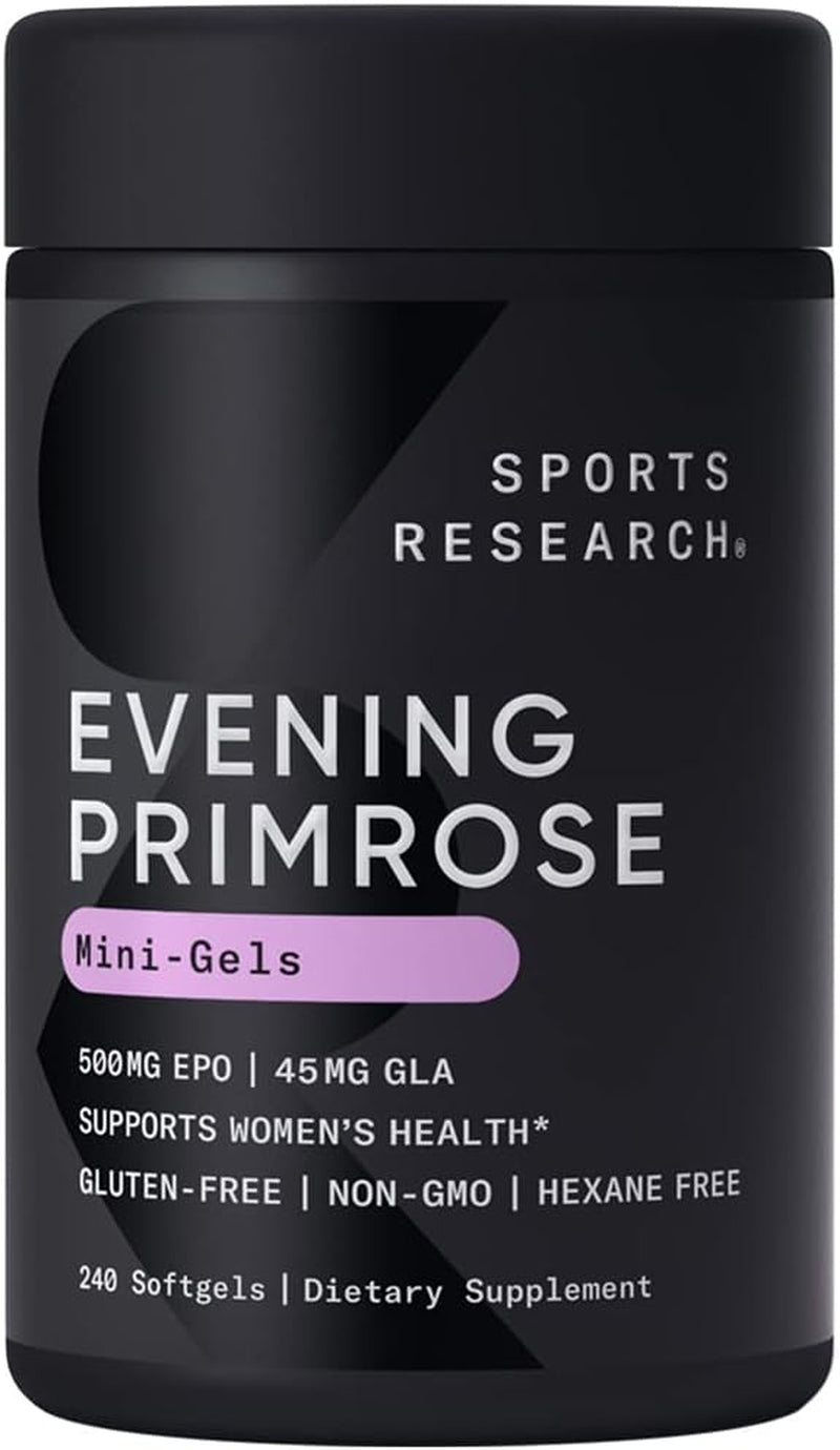 Evening Primrose Oil (500Mg) Cold-Pressed with No Fillers or Artificial Ingredients, Non-Gmo Tested - Gluten & Soy Free (240 Liquid Softgels)