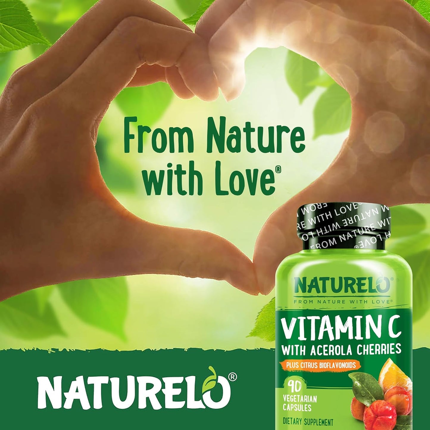 Vitamin C with Organic Acerola Cherry Extract and Citrus Bioflavonoids - Vegan Supplement - Immune Support - 500 Mg VIT C per Cap - Non-Gmo - 90 Capsules