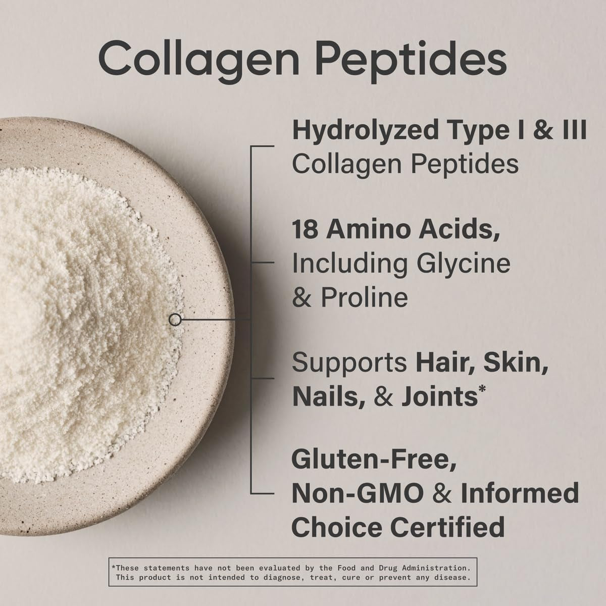 Collagen Peptides for Women & Men - Hydrolyzed Type 1 & 3 Collagen Powder Protein Supplement for Healthy Skin, Nails, Bones & Joints - Easy Mixing Vital Nutrients & Proteins