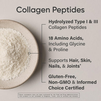 Collagen Peptides for Women & Men - Hydrolyzed Type 1 & 3 Collagen Powder Protein Supplement for Healthy Skin, Nails, Bones & Joints - Easy Mixing Vital Nutrients & Proteins