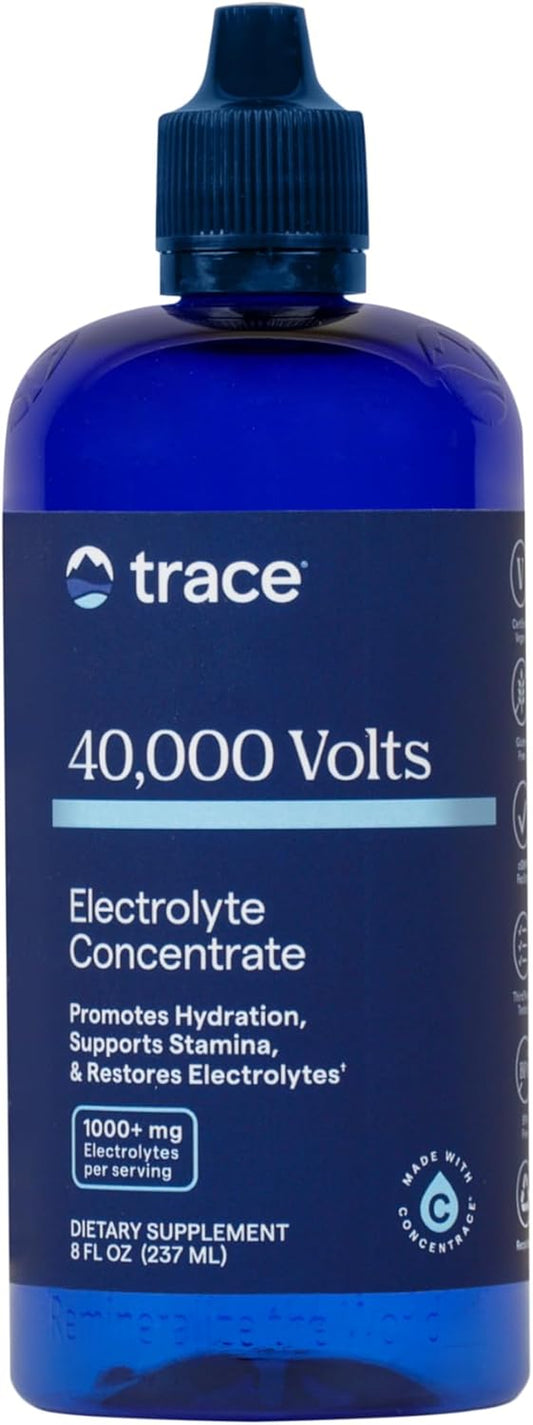 | 40,000 Volts Liquid Electrolyte Concentrace Drops | Supports Normal Body Hydration and Muscle Function | Ionic Minerals, Magnesium, Potassium | 48 Servings (Pack of 1)