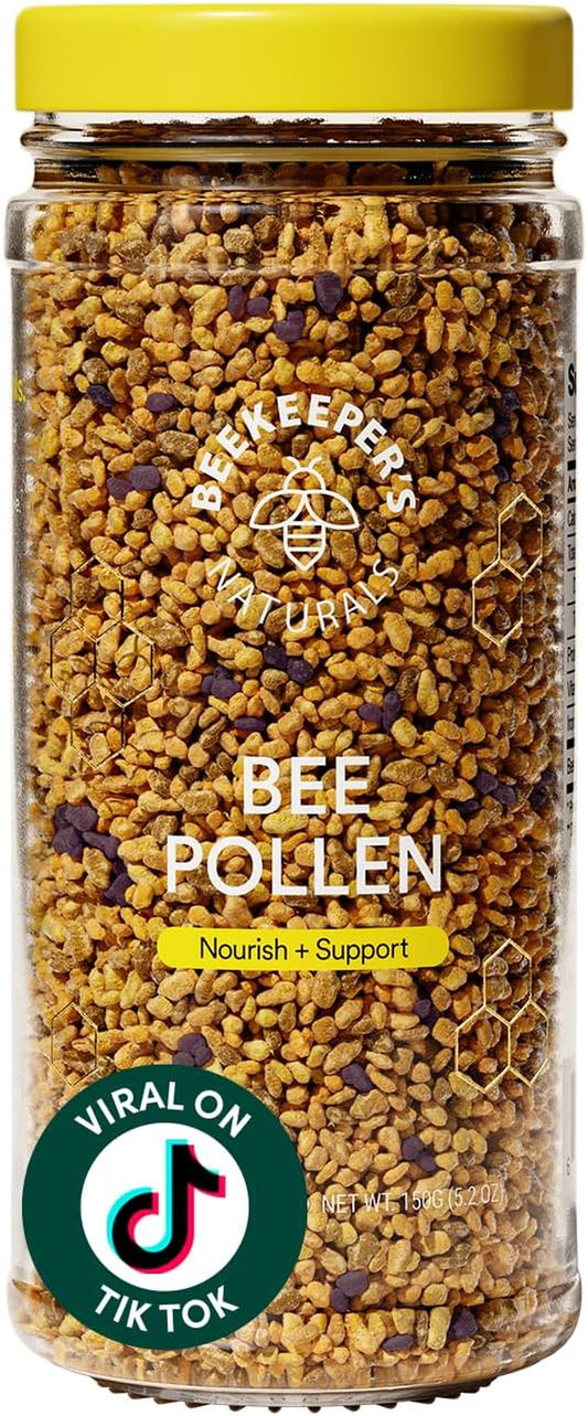 - 100% Raw Bee Pollen Granules, Natural Preserved Enzymes, Source of Vitamin B, Minerals, Amino Acids & Protein - Paleo & Keto Friendly, Gluten Free (5.2 Oz)