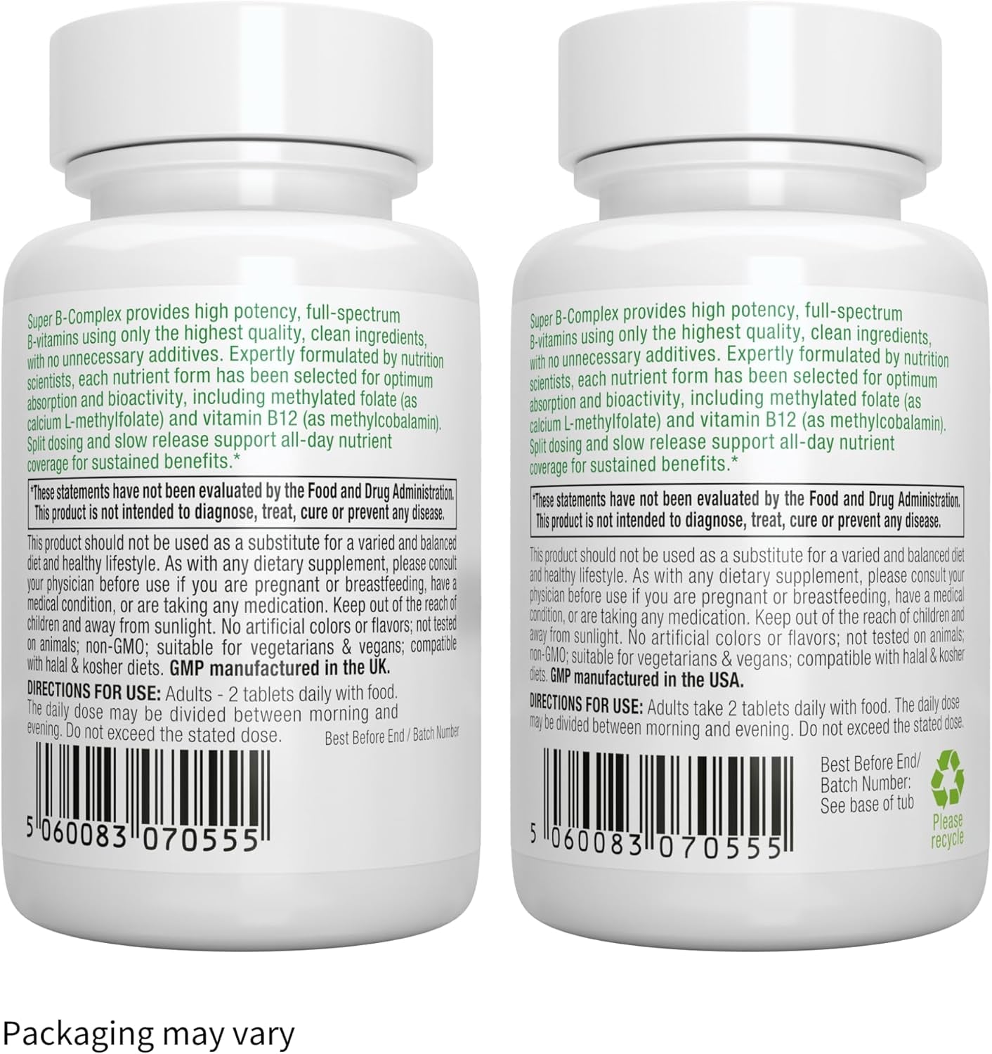 Super B-Complex – Methylated B Vitamins, MTHFR Supplement with Methylfolate & B12 Methylcobalamin, Sustained Release, Clean Label, Vegan, Lab Verified, 60 Small Tablets by Igennus