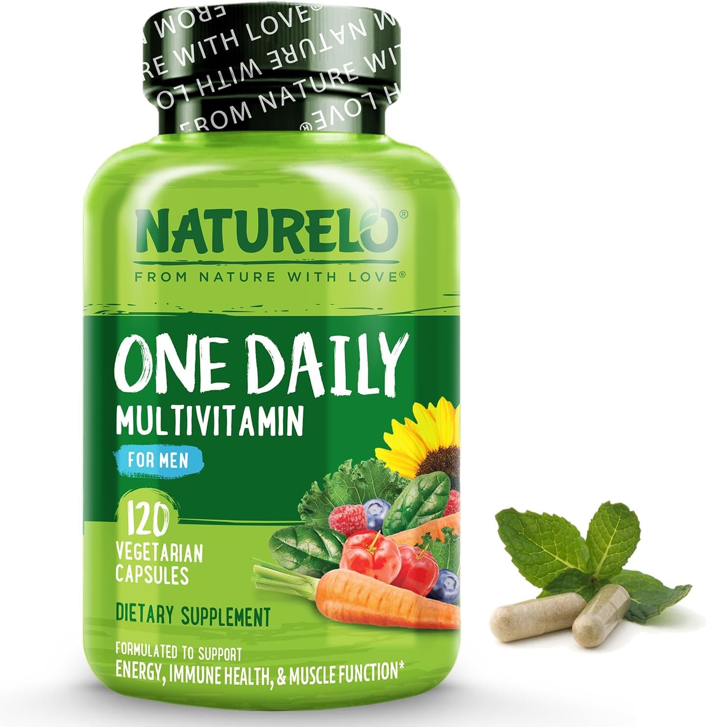 Mens Multivitamins - One Daily Multivitamin for Men with Vitamins, Minerals & Organic Whole Foods, Boost Energy & Health, Non-Gmo, 120 Vegetarian Capsules