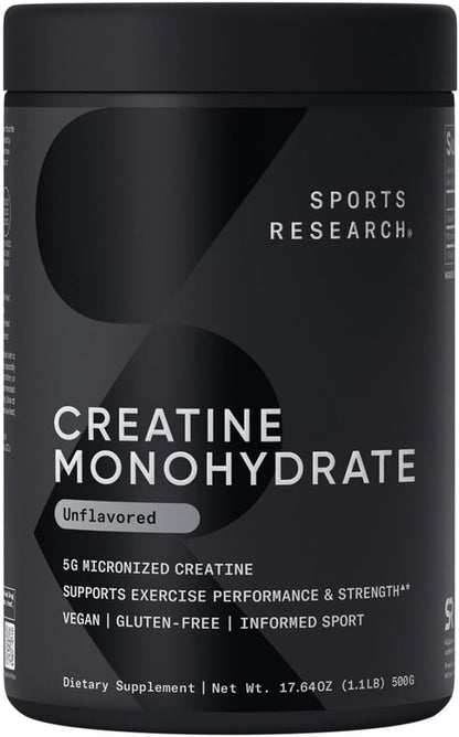 Creatine Monohydrate - Gain Lean Muscle, Improve Performance and Strength and Support Workout Recovery - 5 G Micronized Creatine - 1.1LBS