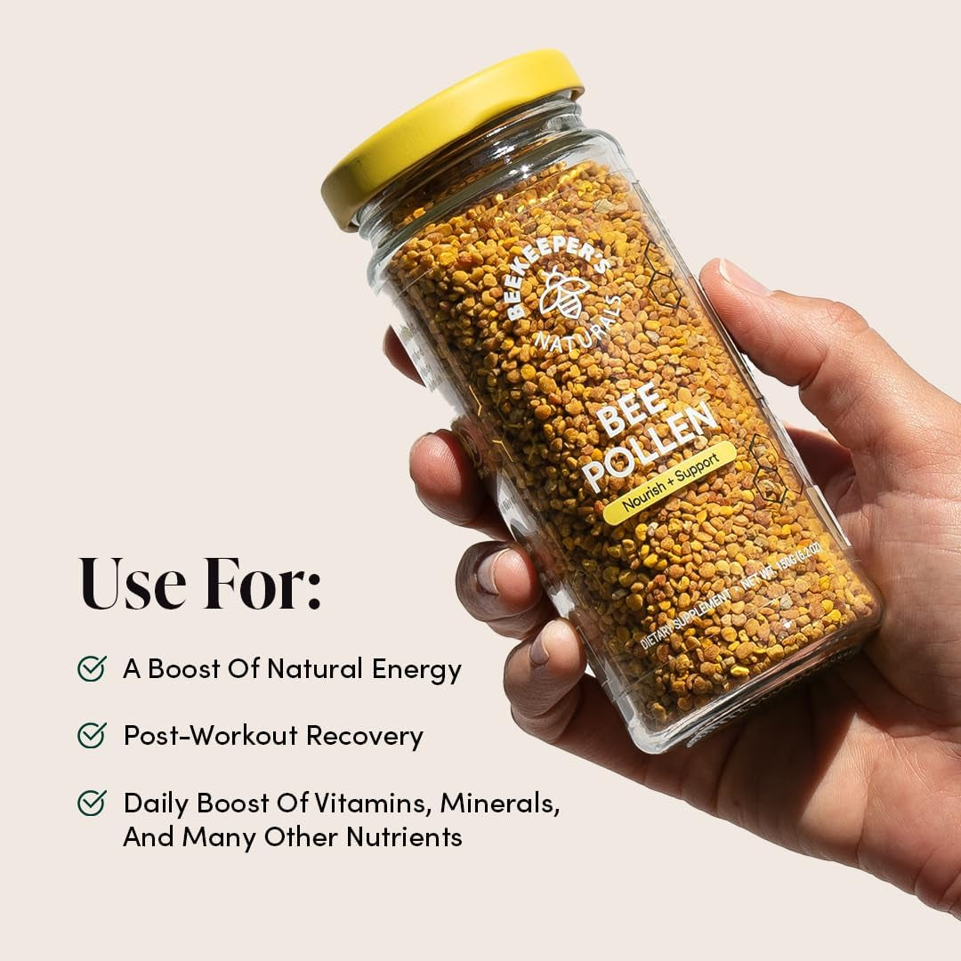 - 100% Raw Bee Pollen Granules, Natural Preserved Enzymes, Source of Vitamin B, Minerals, Amino Acids & Protein - Paleo & Keto Friendly, Gluten Free (5.2 Oz)