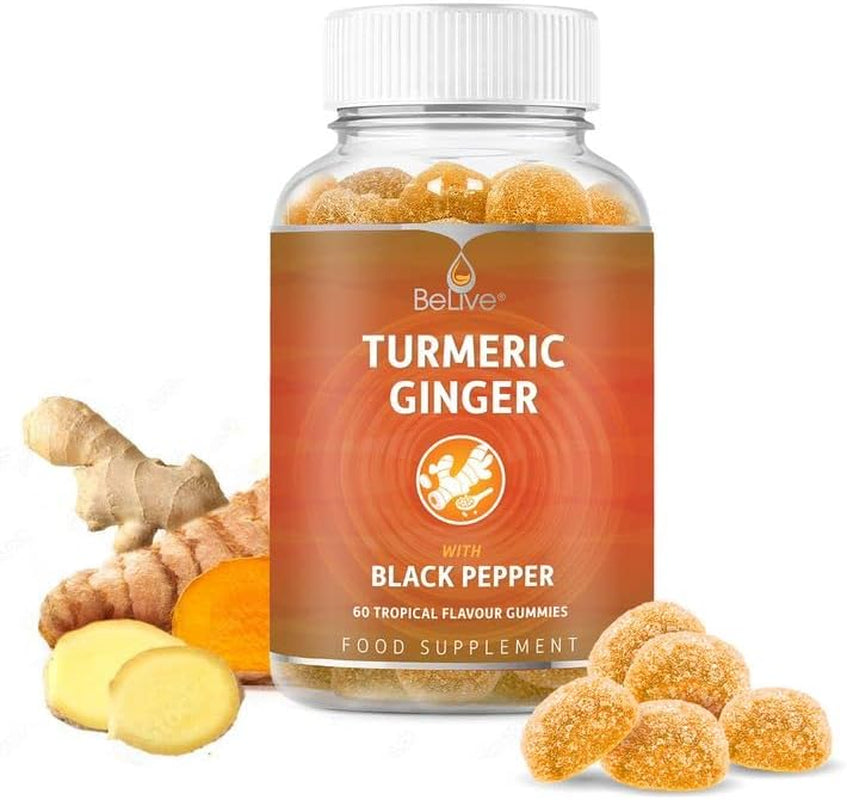 Turmeric Curcumin with Black Pepper & Ginger - 500 Mg of Turmeric and Ginger Supplement for Immune Support, Healthy Skin, and Mobility - Tropical Flavor | 60 Count