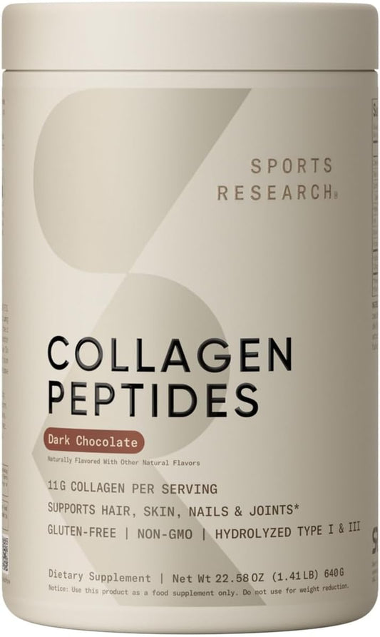 Collagen Peptides - Hydrolyzed Type 1 & 3 Collagen Powder Protein Supplement for Healthy Skin, Nails, & Joints - Easy Mixing Vital Nutrients & Proteins, Collagen for Women & Men