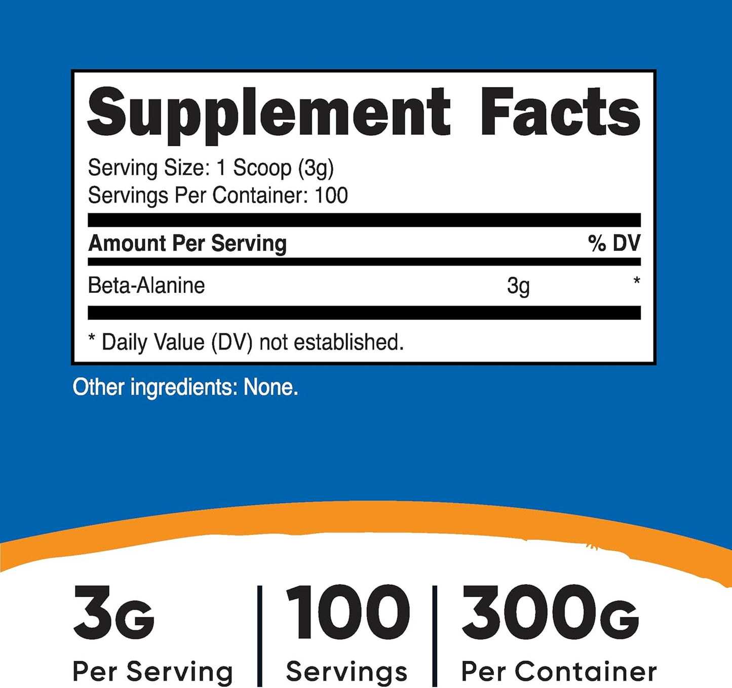 Beta Alanine Powder 300 Grams (10.7Oz) - 3 Grams per Serving