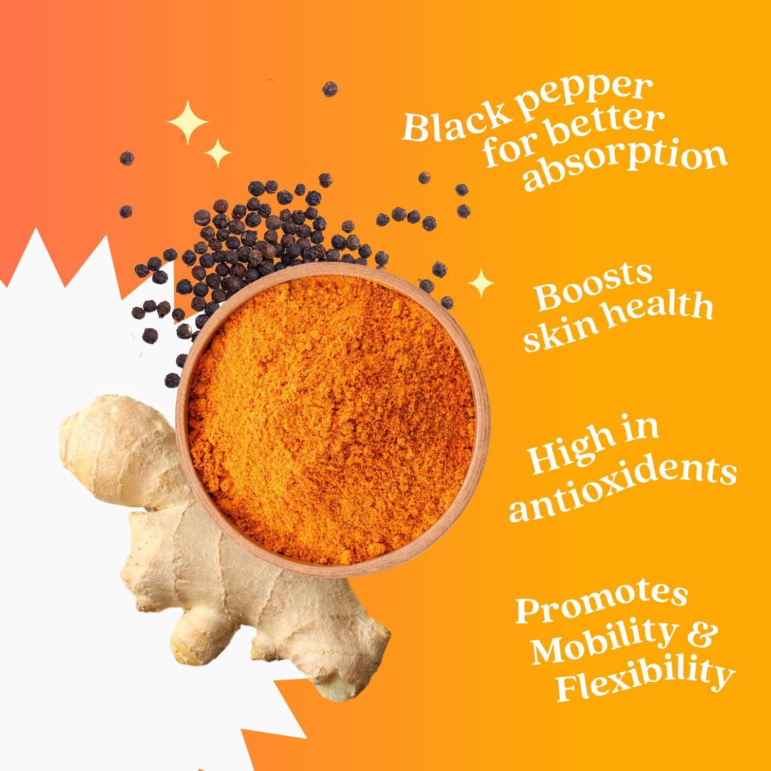 Turmeric Curcumin with Black Pepper & Ginger - 500 Mg of Turmeric and Ginger Supplement for Immune Support, Healthy Skin, and Mobility - Tropical Flavor | 60 Count