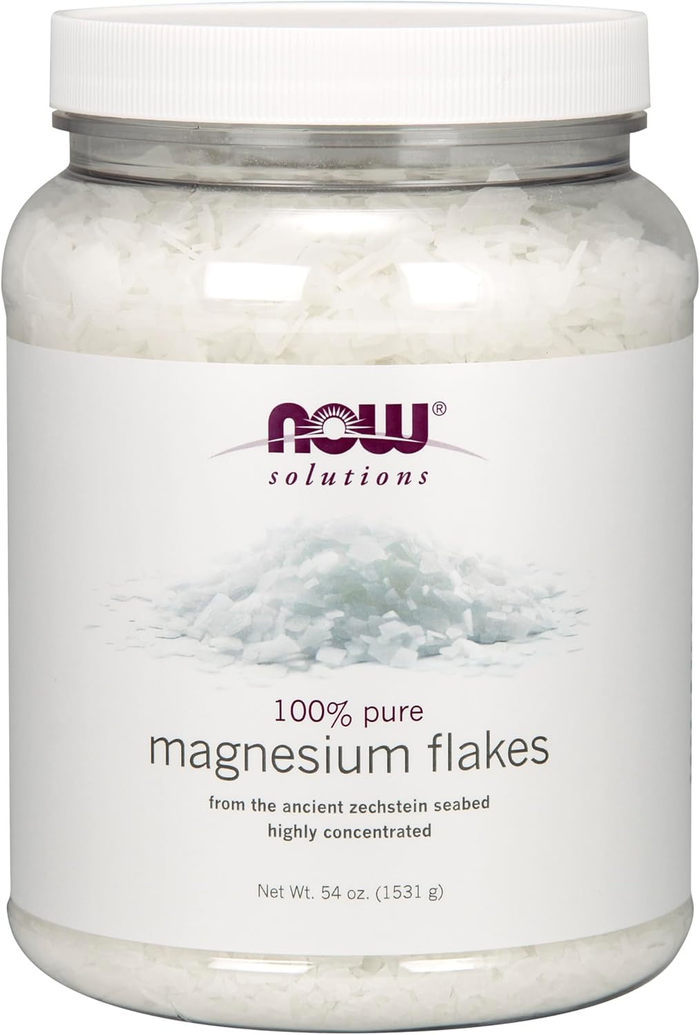 Solutions, Magnesium Flakes, 100% Pure, from the Ancient Zechstein Seabed, Highly Concentrated, 54-Ounce